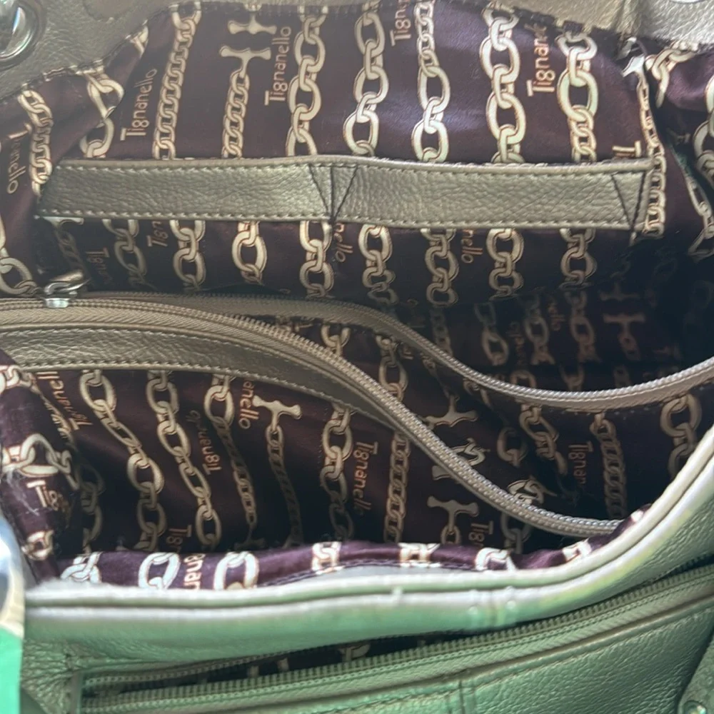 Tignanello shoulder bag gold tone